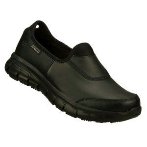 Womens Black Skechers Shoes  Memory Foam Work Flex Relax New Slip Resista